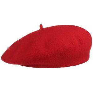 1533 Beret With Cashmere Women/men Red One Size